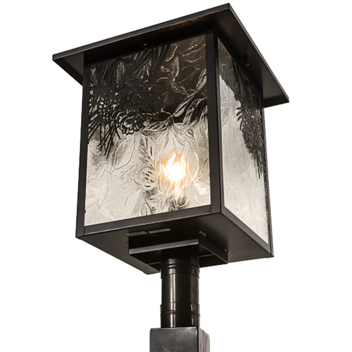 16" Square Hyde Park Winter Pine Post Mount – Craftsman Brown – Wet-Rated – Meyda Lighting Meyda Lighting