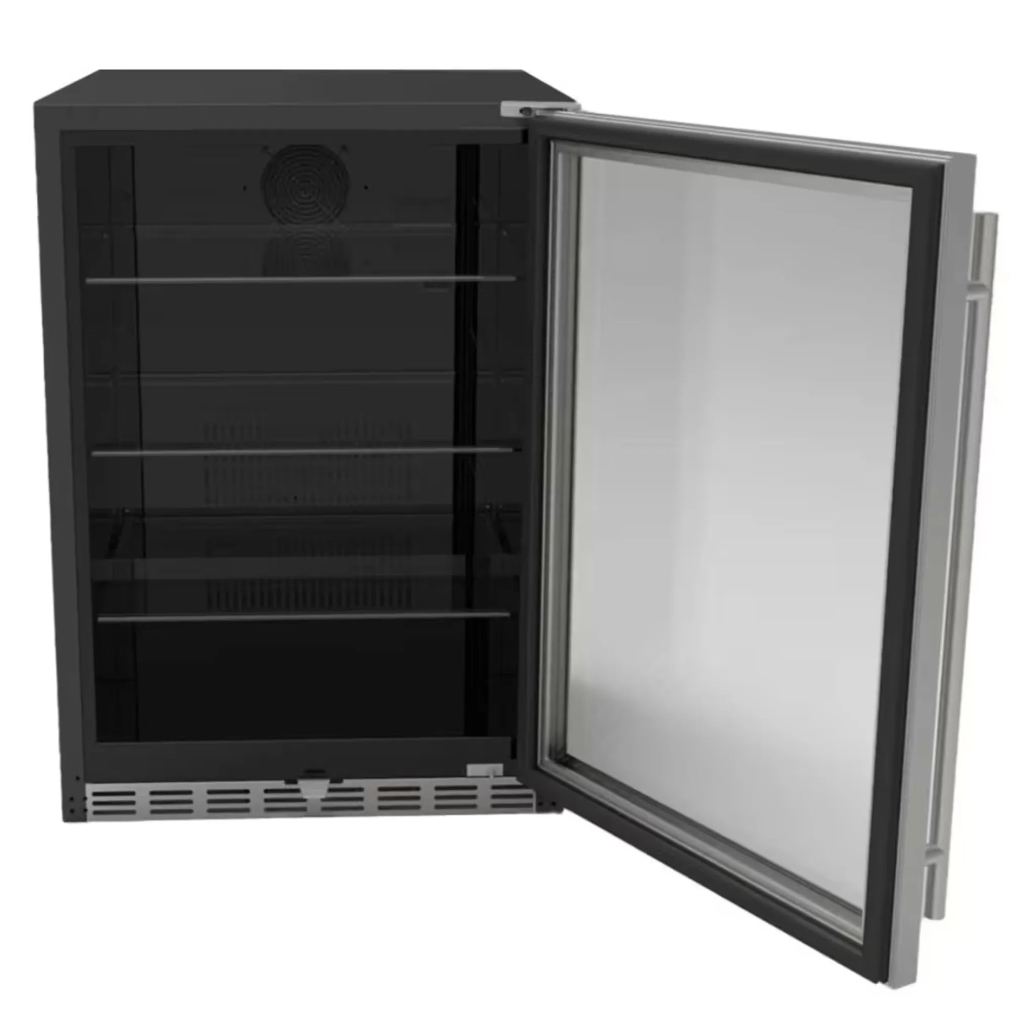 Summerset 24" 5.1 Cu. Ft. Outdoor Rated Refrigerator — Glass Door & Glass Shelves, 161-Can capacity | RFR-24G Summerset