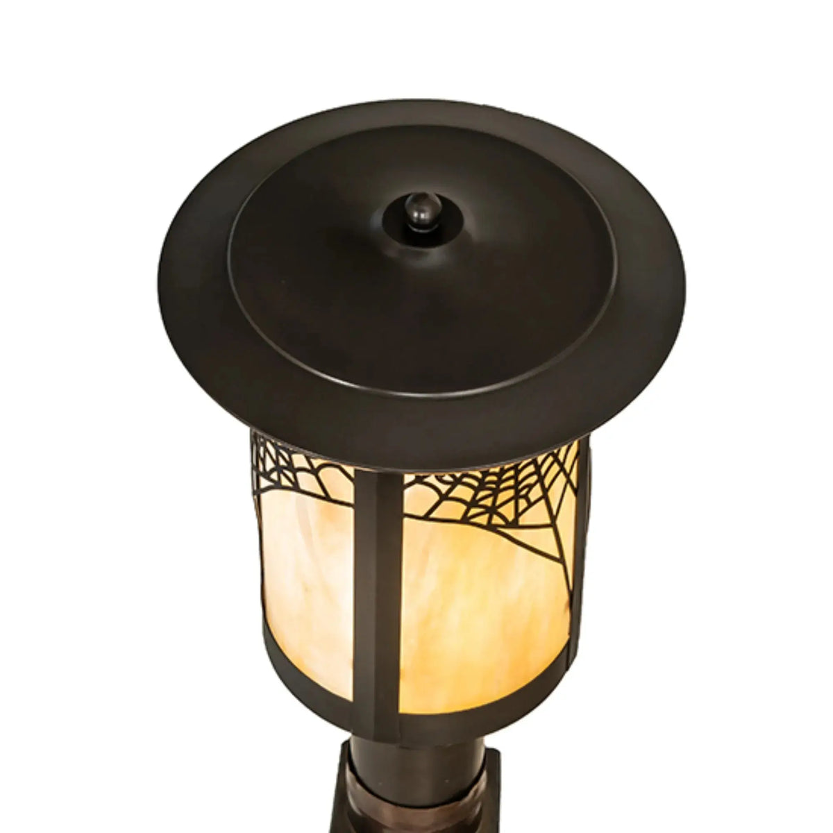 10" Wide Fulton Spider Web Post Mount – Craftsman Brown – Wet-Rated – Meyda Lighting Meyda Lighting