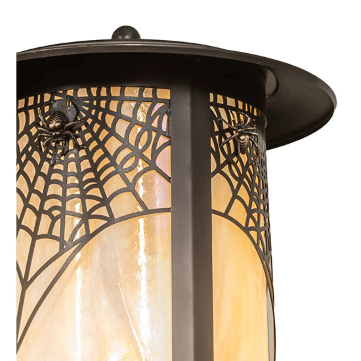 10" Wide Fulton Spider Web Post Mount – Craftsman Brown – Wet-Rated – Meyda Lighting Meyda Lighting