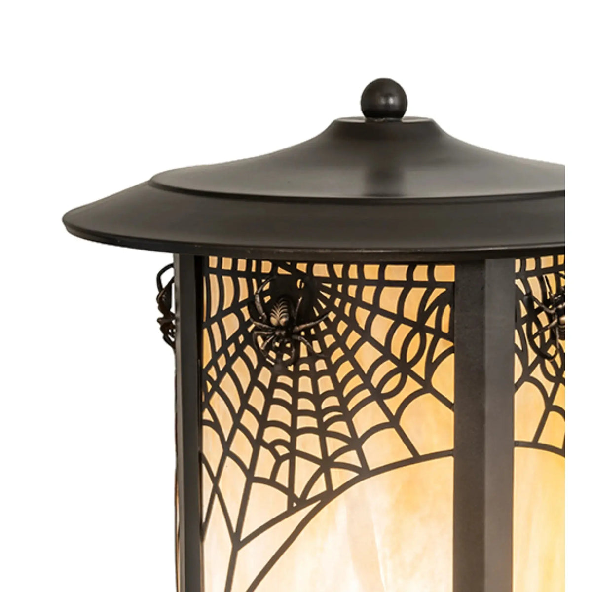 10" Wide Fulton Spider Web Post Mount – Craftsman Brown – Wet-Rated – Meyda Lighting Meyda Lighting