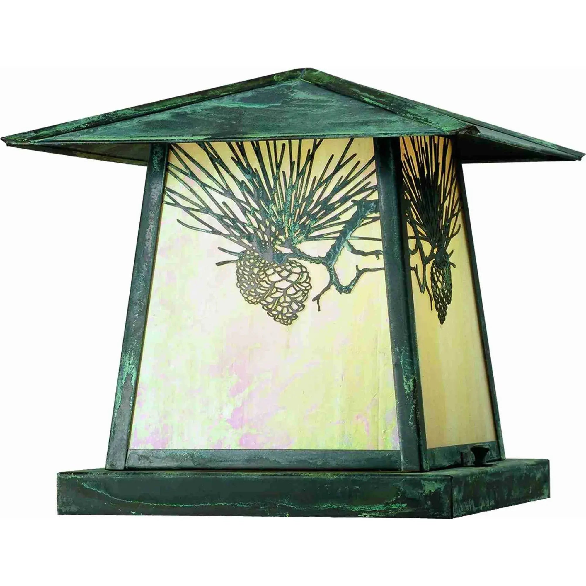 11.5"Sq Stillwater Winter Pine Pier Mount – Verdigris – Wet-Rated – Meyda Lighting Meyda Lighting