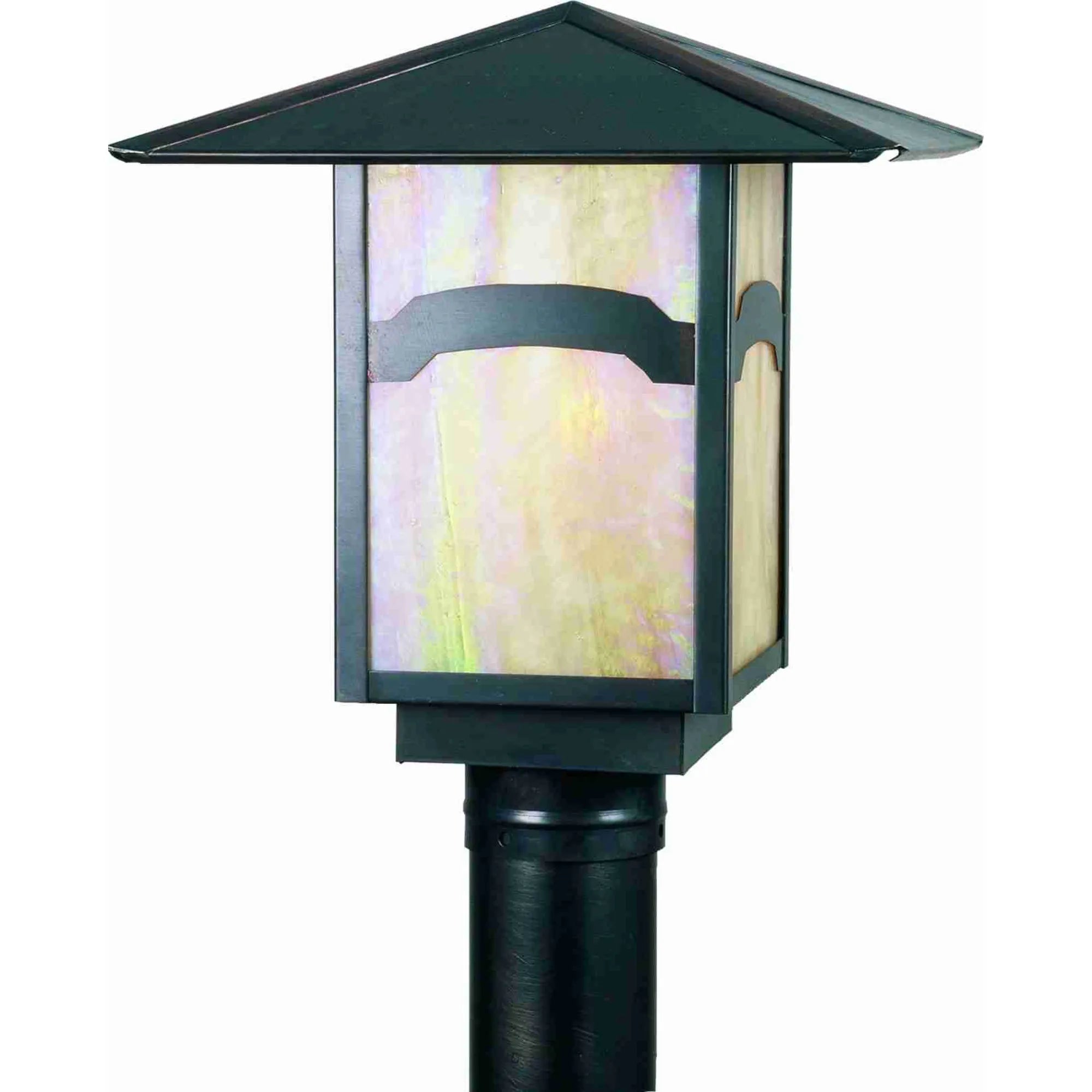 12"Sq Seneca Mountain View Post Mount – Craftsman Brown – Wet-Rated – Meyda Lighting