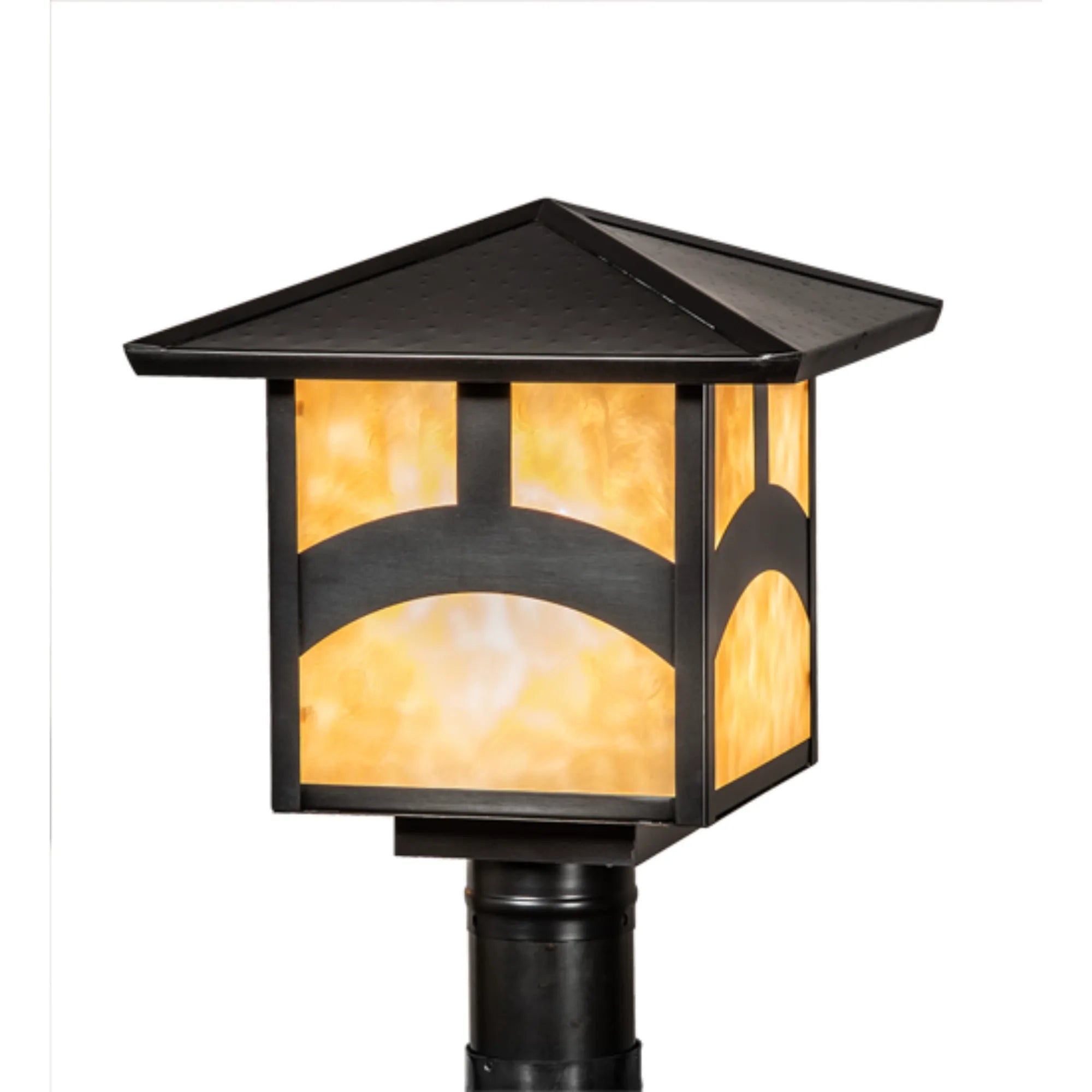 12" Square Seneca Hill Top Post Mount – Craftsman Brown – Wet-Rated – Meyda Lighting
