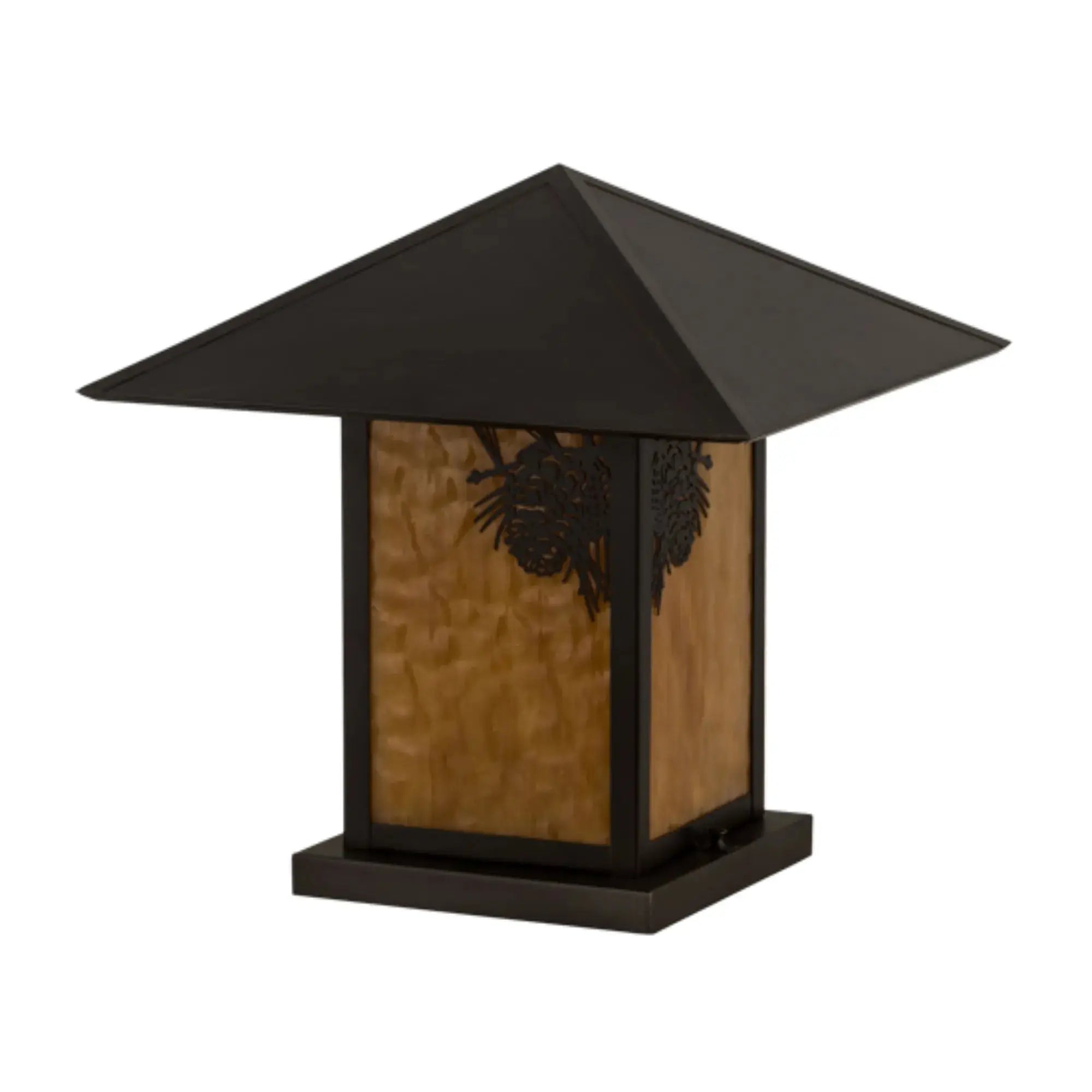 17.5"Sq Seneca Winter Pine Pier Mount – Craftsman Brown – Wet-Rated – Meyda Lighting Meyda Lighting