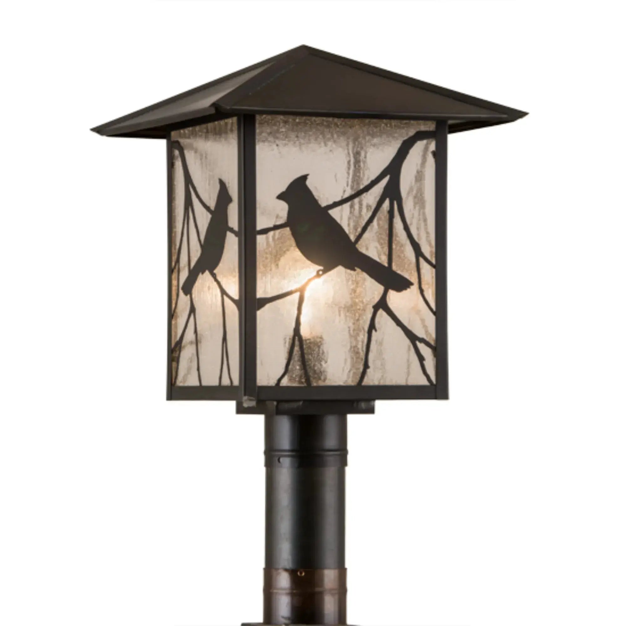 12.5" Square Seneca Song Bird Post Mount – Craftsman Brown – Wet-Rated – Meyda Lighting Meyda Lighting
