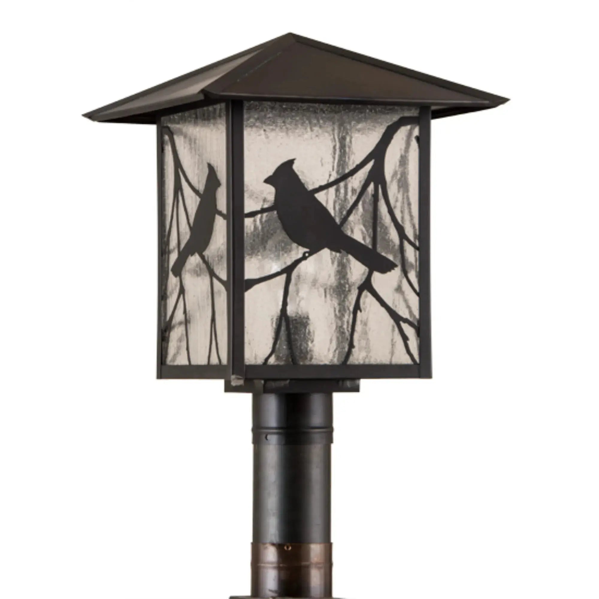 12.5" Square Seneca Song Bird Post Mount – Craftsman Brown – Wet-Rated – Meyda Lighting Meyda Lighting