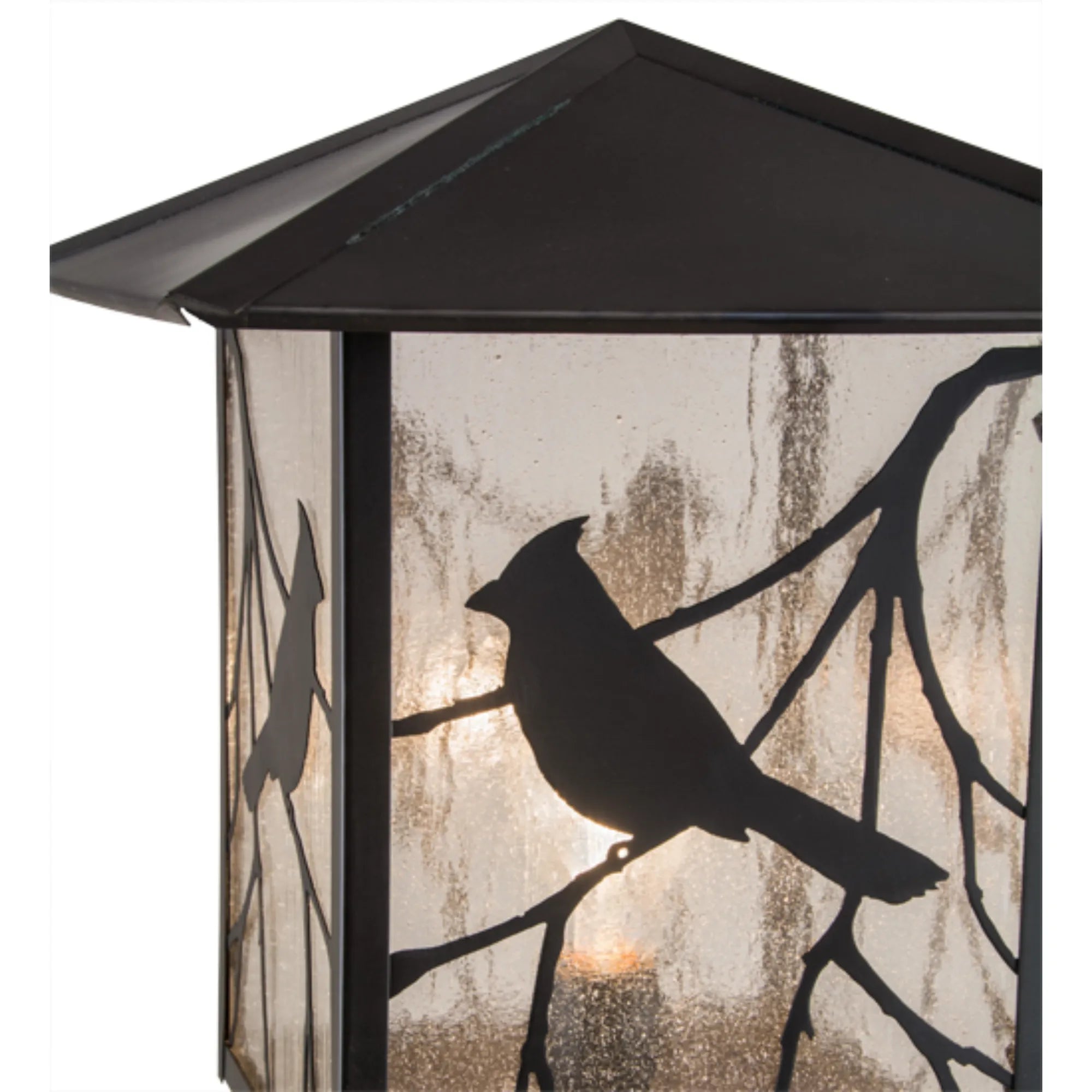 12.5" Square Seneca Song Bird Post Mount – Craftsman Brown – Wet-Rated – Meyda Lighting
