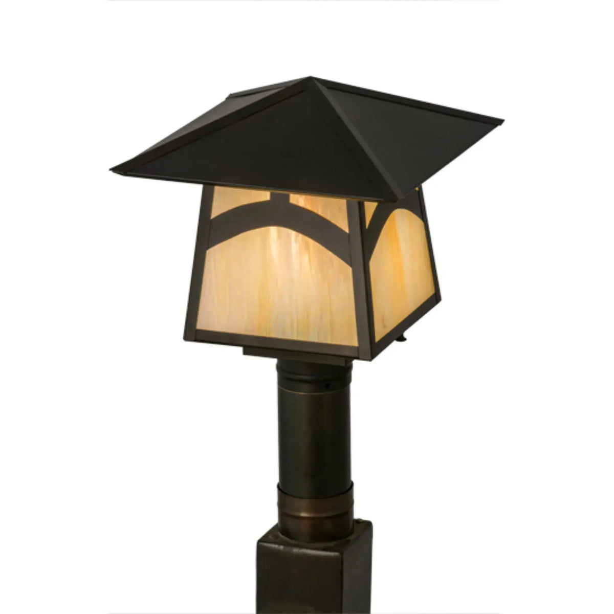 12"Sq Stillwater Hill Top Post Mount – Craftsman Brown – Wet-Rated – Meyda Lighting Meyda Lighting