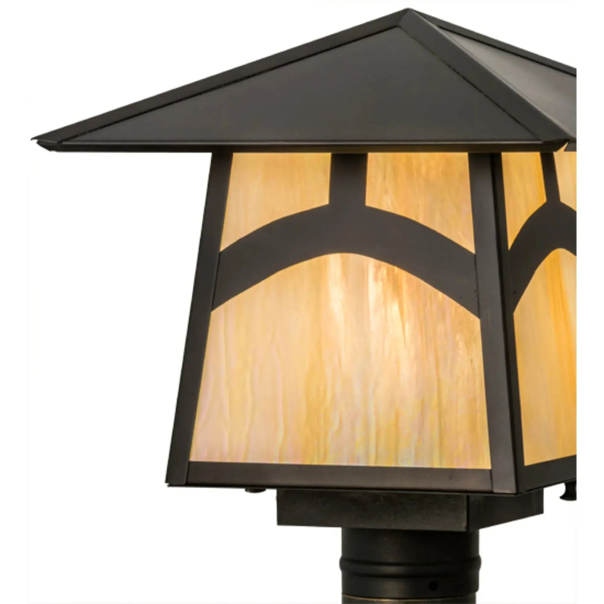 12"Sq Stillwater Hill Top Post Mount – Craftsman Brown – Wet-Rated – Meyda Lighting Meyda Lighting