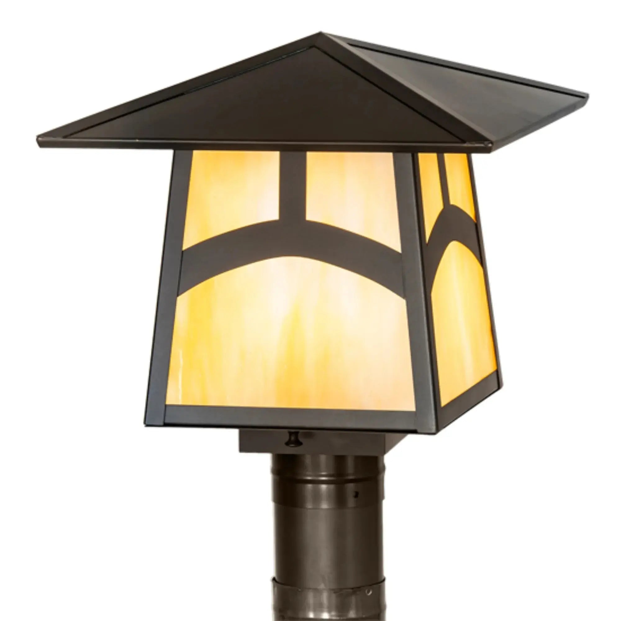 12.25" Square Stillwater Hill Top Post Mount – Craftsman Brown – Wet-Rated – Meyda Lighting Meyda Lighting