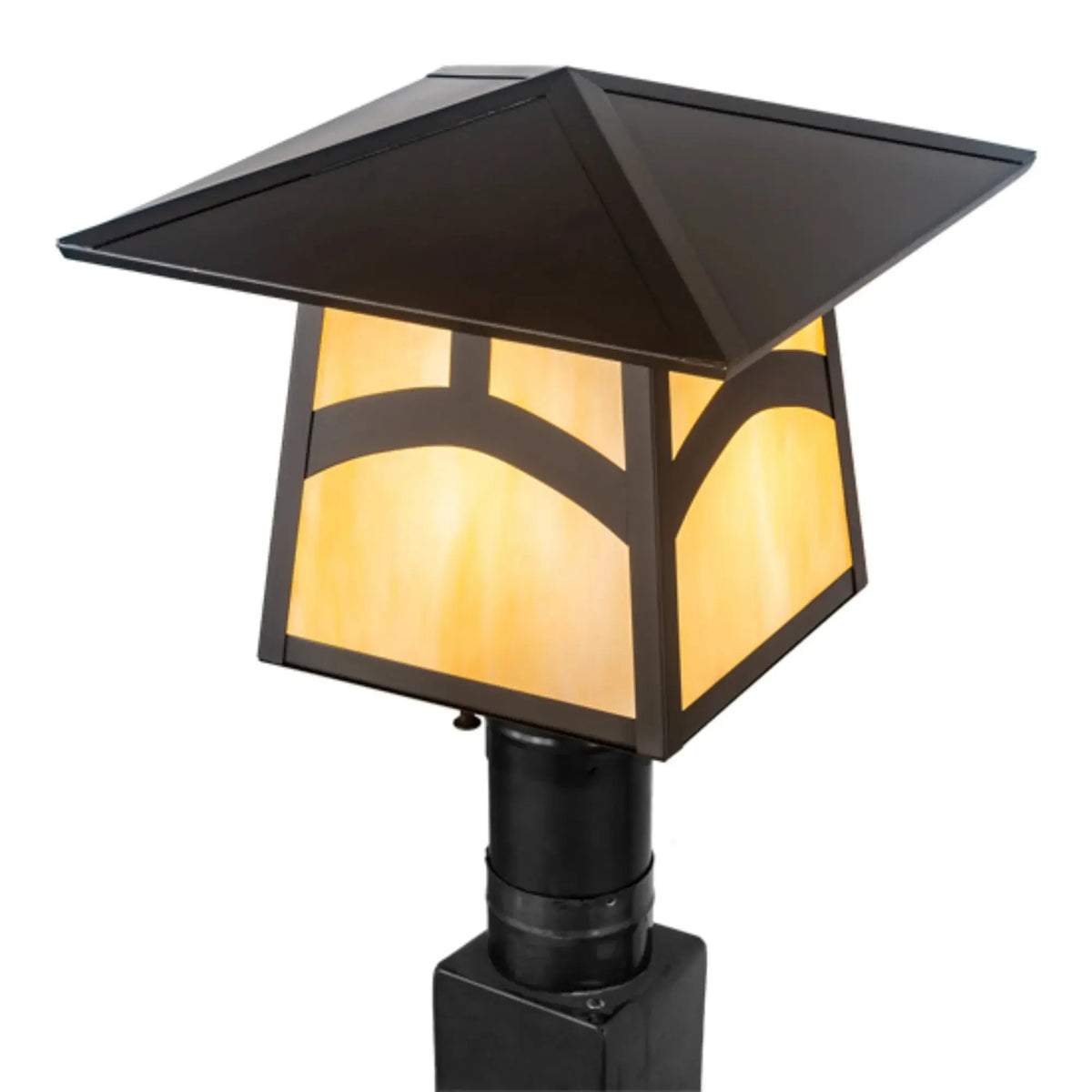 12.25" Square Stillwater Hill Top Post Mount – Craftsman Brown – Wet-Rated – Meyda Lighting Meyda Lighting