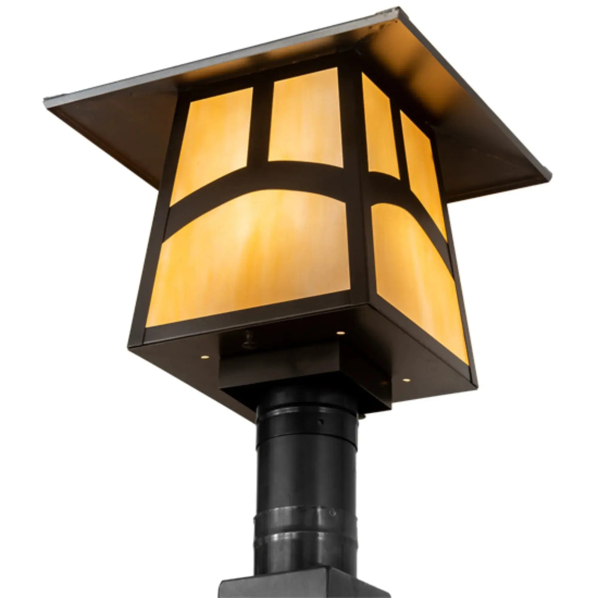 12.25" Square Stillwater Hill Top Post Mount – Craftsman Brown – Wet-Rated – Meyda Lighting Meyda Lighting