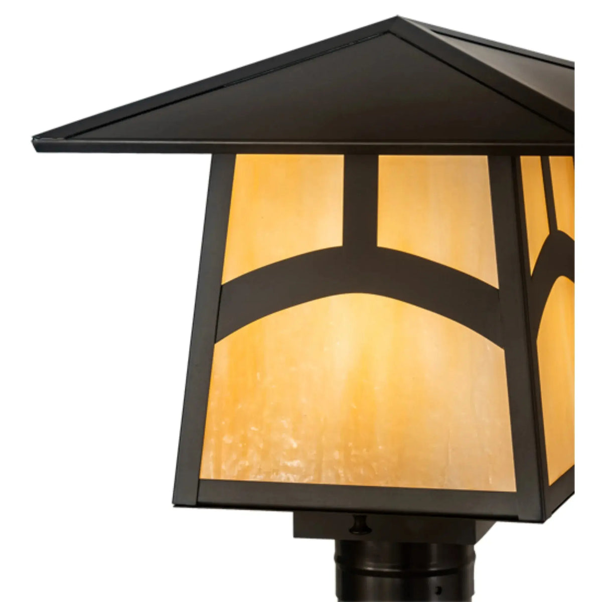 12.25" Square Stillwater Hill Top Post Mount – Craftsman Brown – Wet-Rated – Meyda Lighting Meyda Lighting