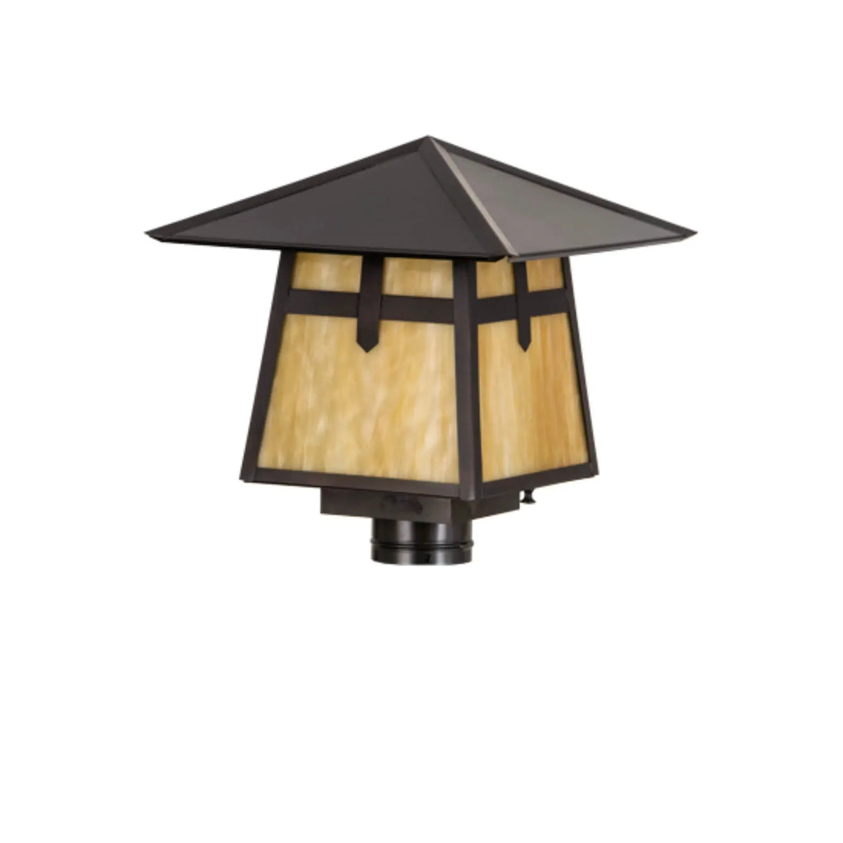 12.5"Sq Stillwater Cross Mission Post Mount – Craftsman Brown – Wet-Rated – Meyda Lighting Meyda Lighting