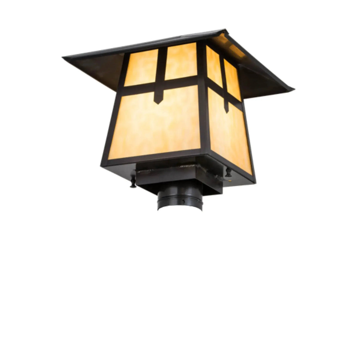 12.5"Sq Stillwater Cross Mission Post Mount – Craftsman Brown – Wet-Rated – Meyda Lighting Meyda Lighting