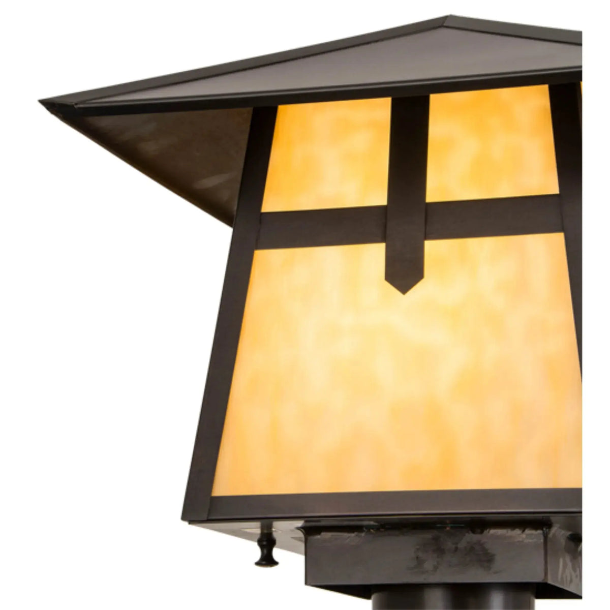 12.5"Sq Stillwater Cross Mission Post Mount – Craftsman Brown – Wet-Rated – Meyda Lighting Meyda Lighting