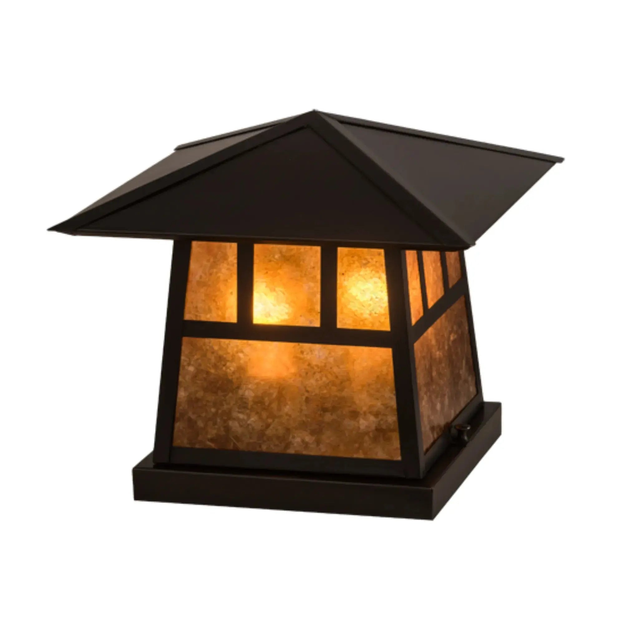 12" Square Stillwater Double Bar Mission Pier Mount – Craftsman Brown – Wet-Rated – Meyda Lighting Meyda Lighting