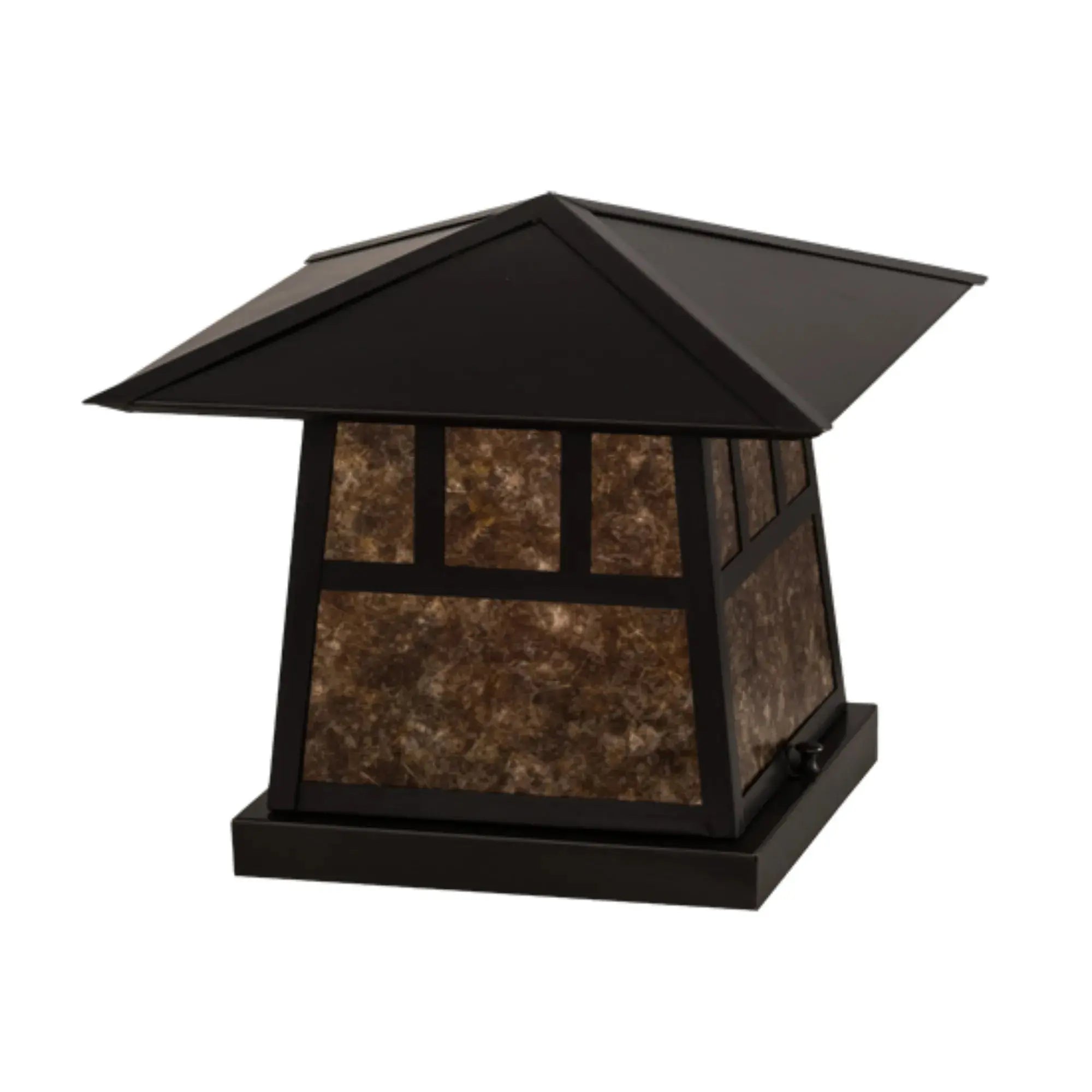 12" Square Stillwater Double Bar Mission Pier Mount – Craftsman Brown – Wet-Rated – Meyda Lighting Meyda Lighting