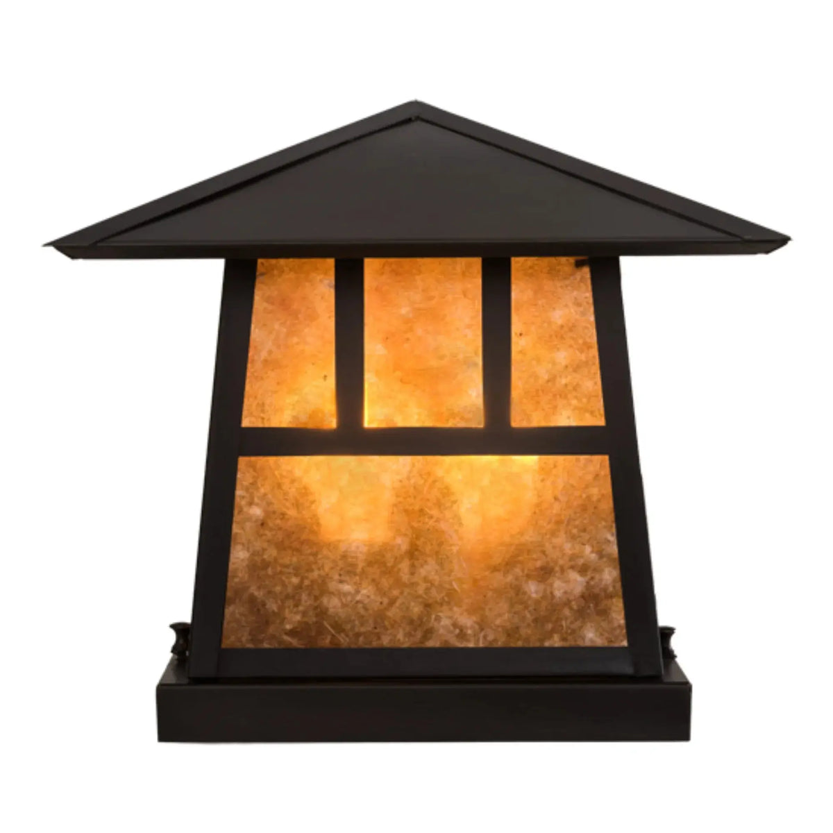 12" Square Stillwater Double Bar Mission Pier Mount – Craftsman Brown – Wet-Rated – Meyda Lighting Meyda Lighting