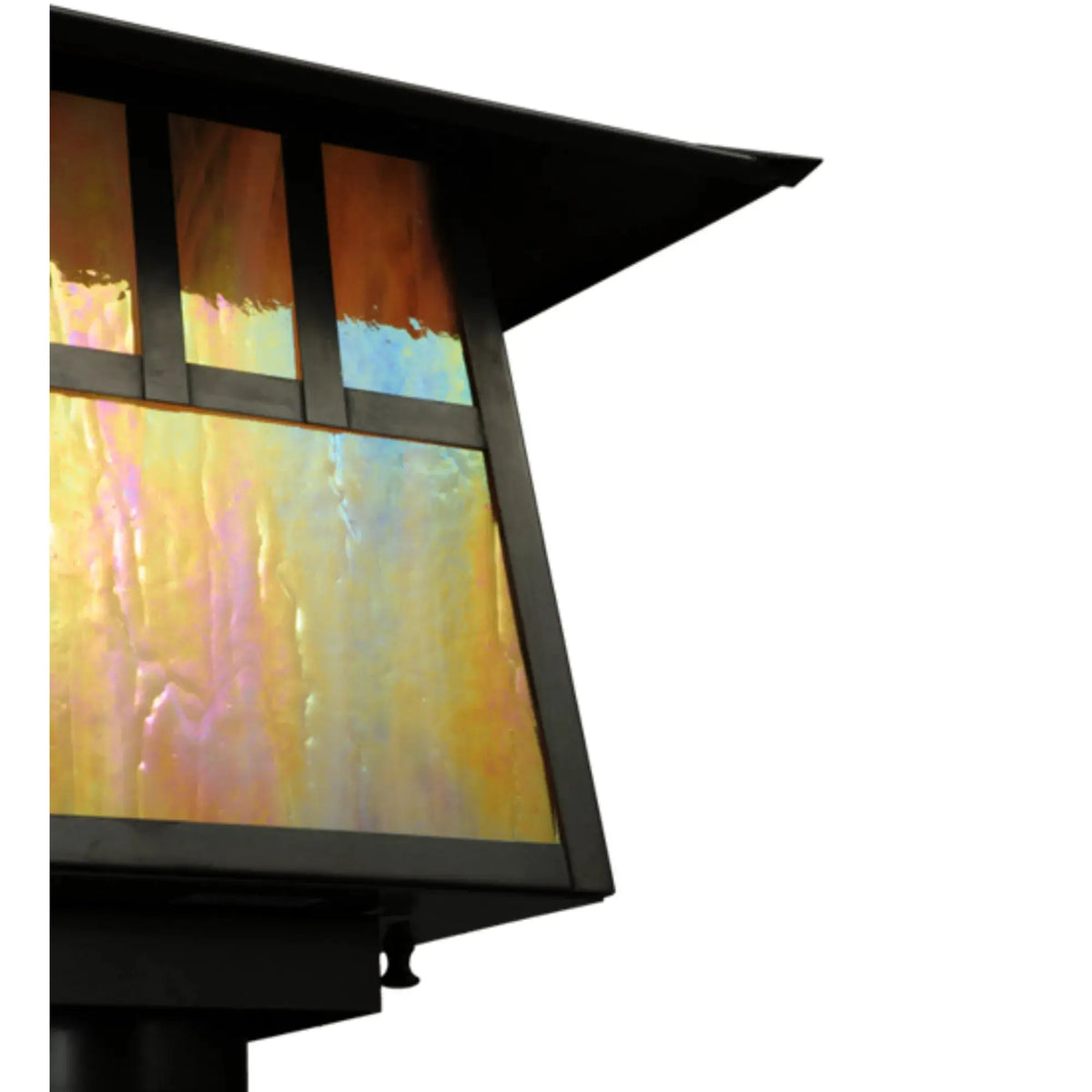 12"Sq Stillwater Double Bar Mission Post Mount – Craftsman Brown – Wet-Rated – Meyda Lighting Meyda Lighting