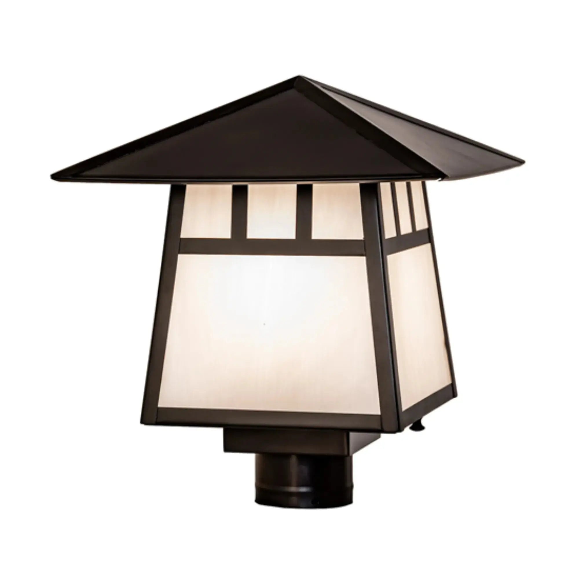 12" Square Stillwater Double Bar Mission Post Mount – Craftsman Brown – Wet-Rated – Meyda Lighting Meyda Lighting