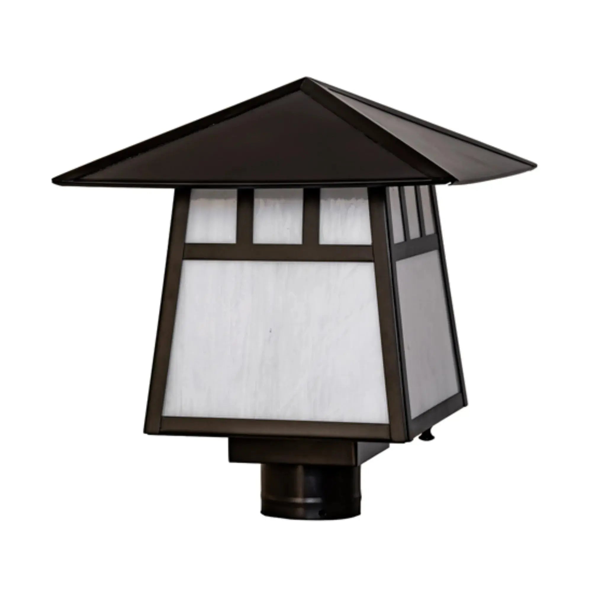 12" Square Stillwater Double Bar Mission Post Mount – Craftsman Brown – Wet-Rated – Meyda Lighting Meyda Lighting