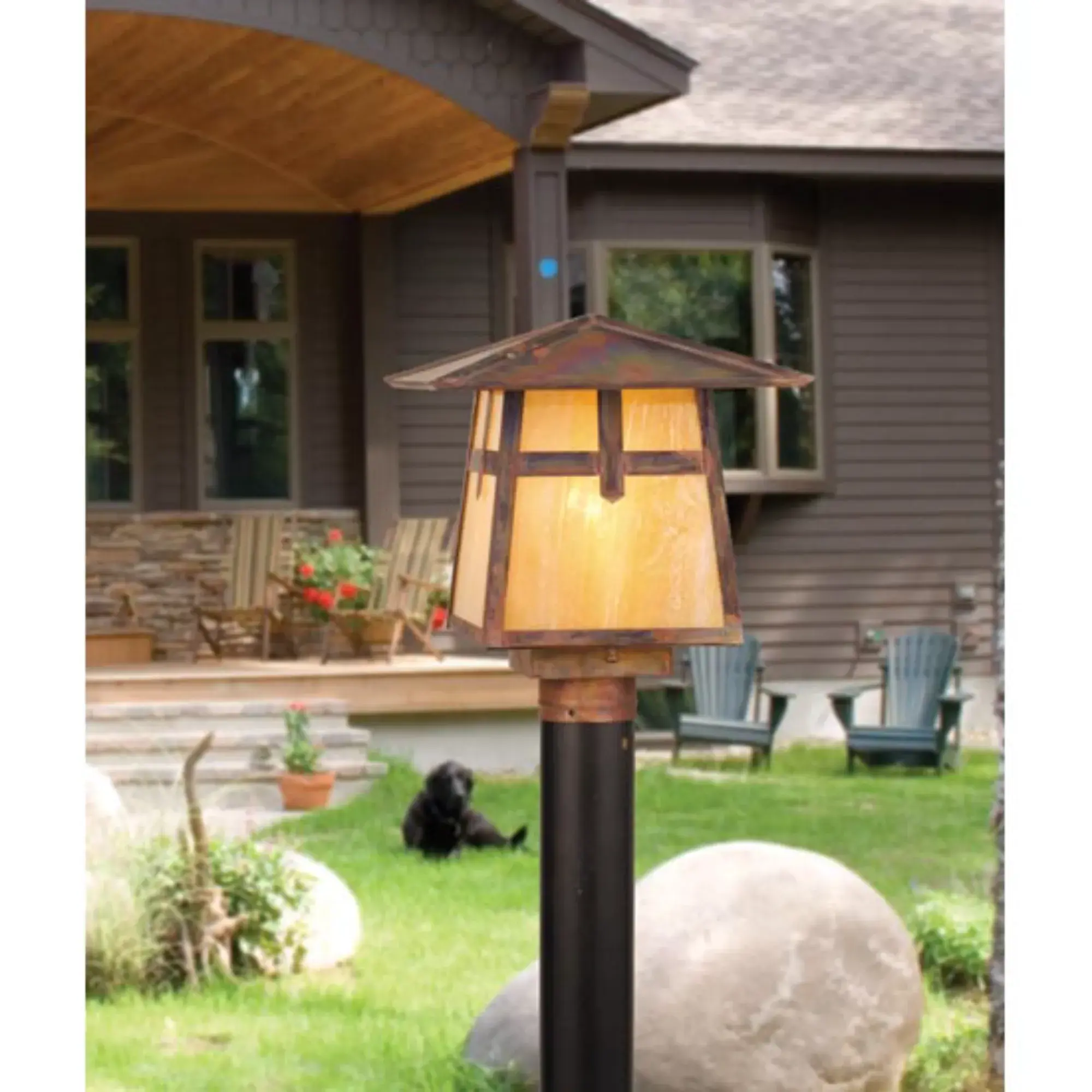 11.5"Sq Stillwater Cross Mission Post Mount – Vintage Copper – Wet-Rated – Meyda Lighting Meyda Lighting