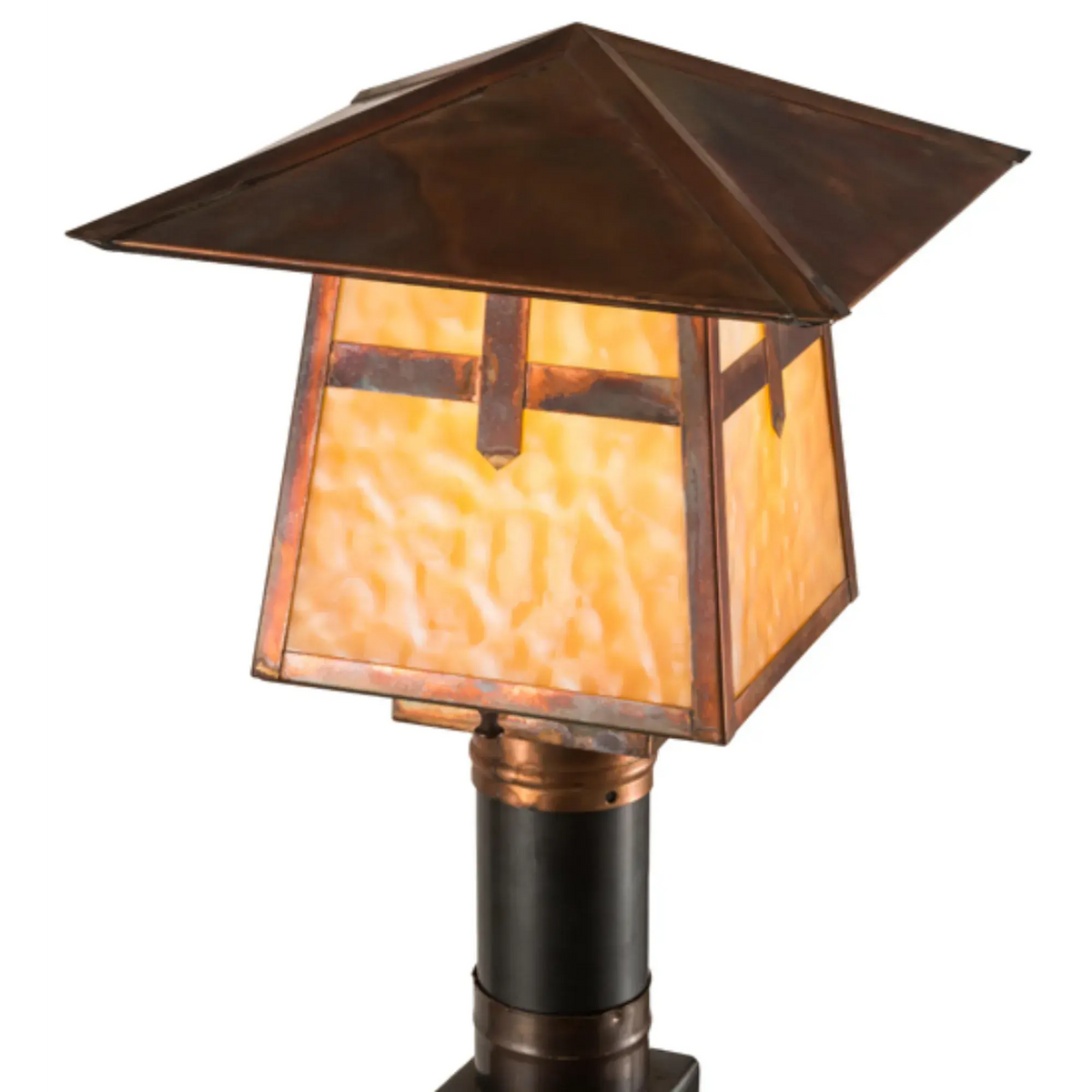 12.5"Sq Stillwater Cross Mission Post Mount – Vintage Copper – Wet-Rated – Meyda Lighting Meyda Lighting