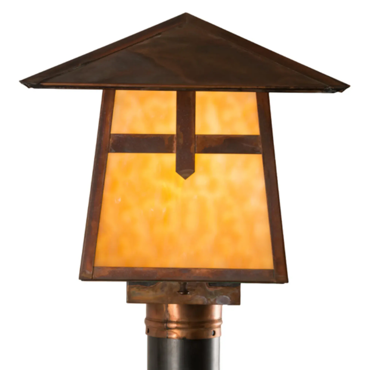 12.5"Sq Stillwater Cross Mission Post Mount – Vintage Copper – Wet-Rated – Meyda Lighting Meyda Lighting