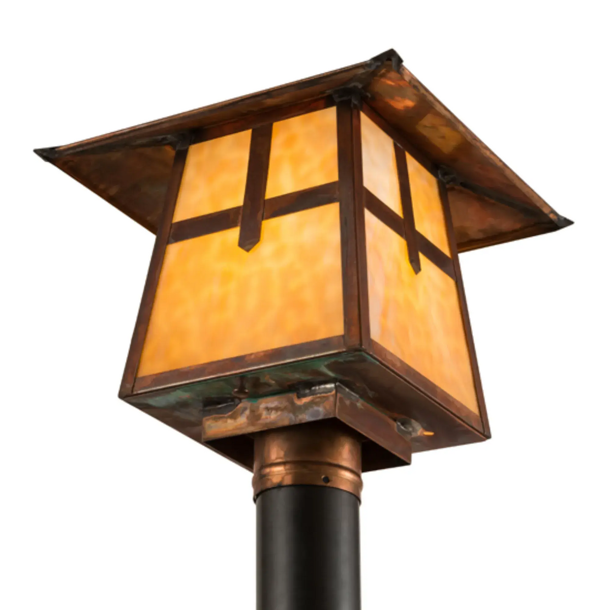 12.5"Sq Stillwater Cross Mission Post Mount – Vintage Copper – Wet-Rated – Meyda Lighting Meyda Lighting