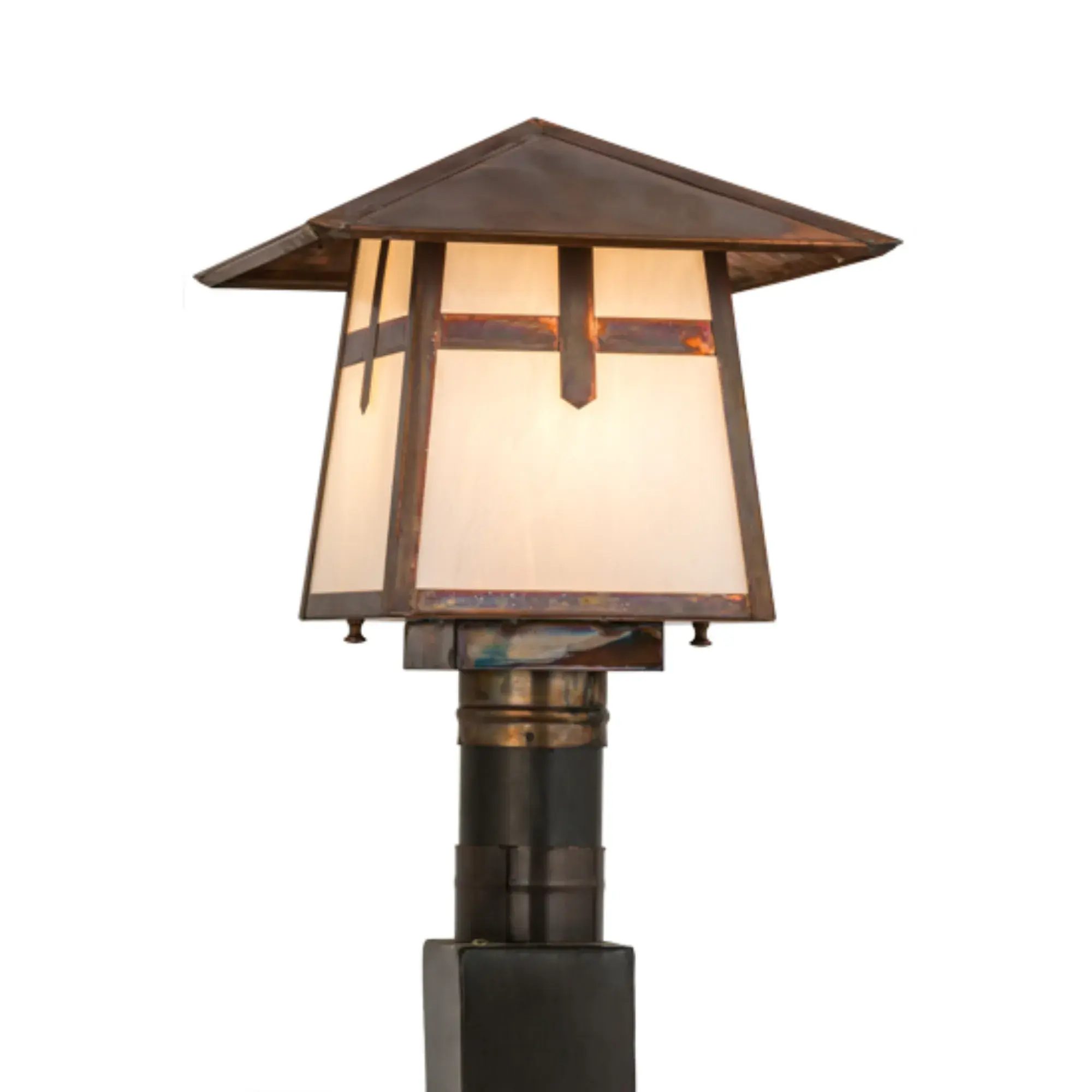 12"Sq Stillwater Cross Mission Post Mount – Vintage Copper – Wet-Rated – Meyda Lighting Meyda Lighting