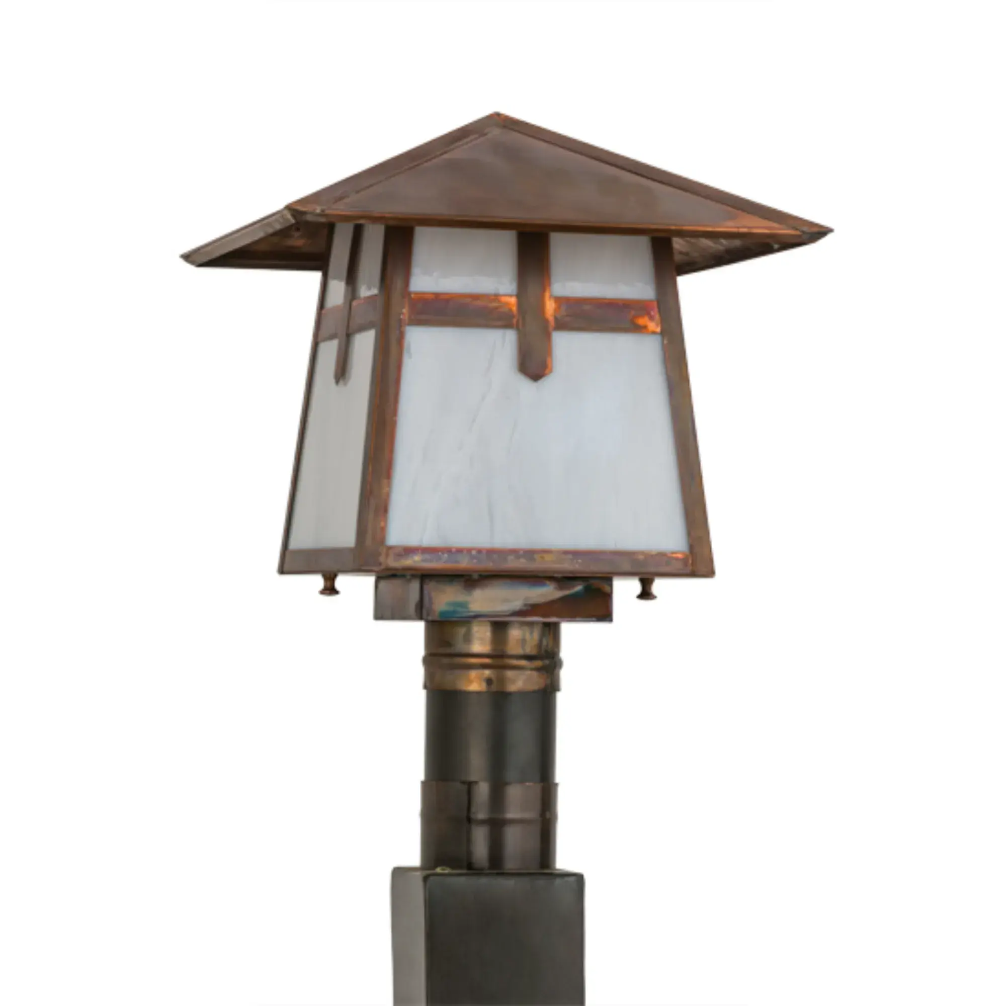 12"Sq Stillwater Cross Mission Post Mount – Vintage Copper – Wet-Rated – Meyda Lighting Meyda Lighting