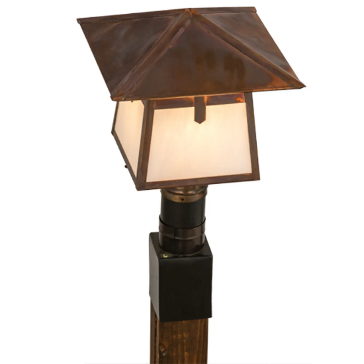 12"Sq Stillwater Cross Mission Post Mount – Vintage Copper – Wet-Rated – Meyda Lighting Meyda Lighting