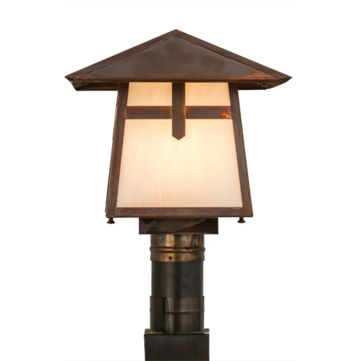 12"Sq Stillwater Cross Mission Post Mount – Vintage Copper – Wet-Rated – Meyda Lighting Meyda Lighting