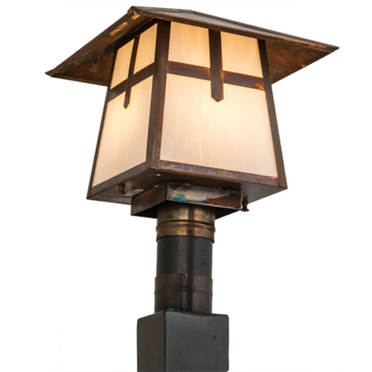 12"Sq Stillwater Cross Mission Post Mount – Vintage Copper – Wet-Rated – Meyda Lighting Meyda Lighting