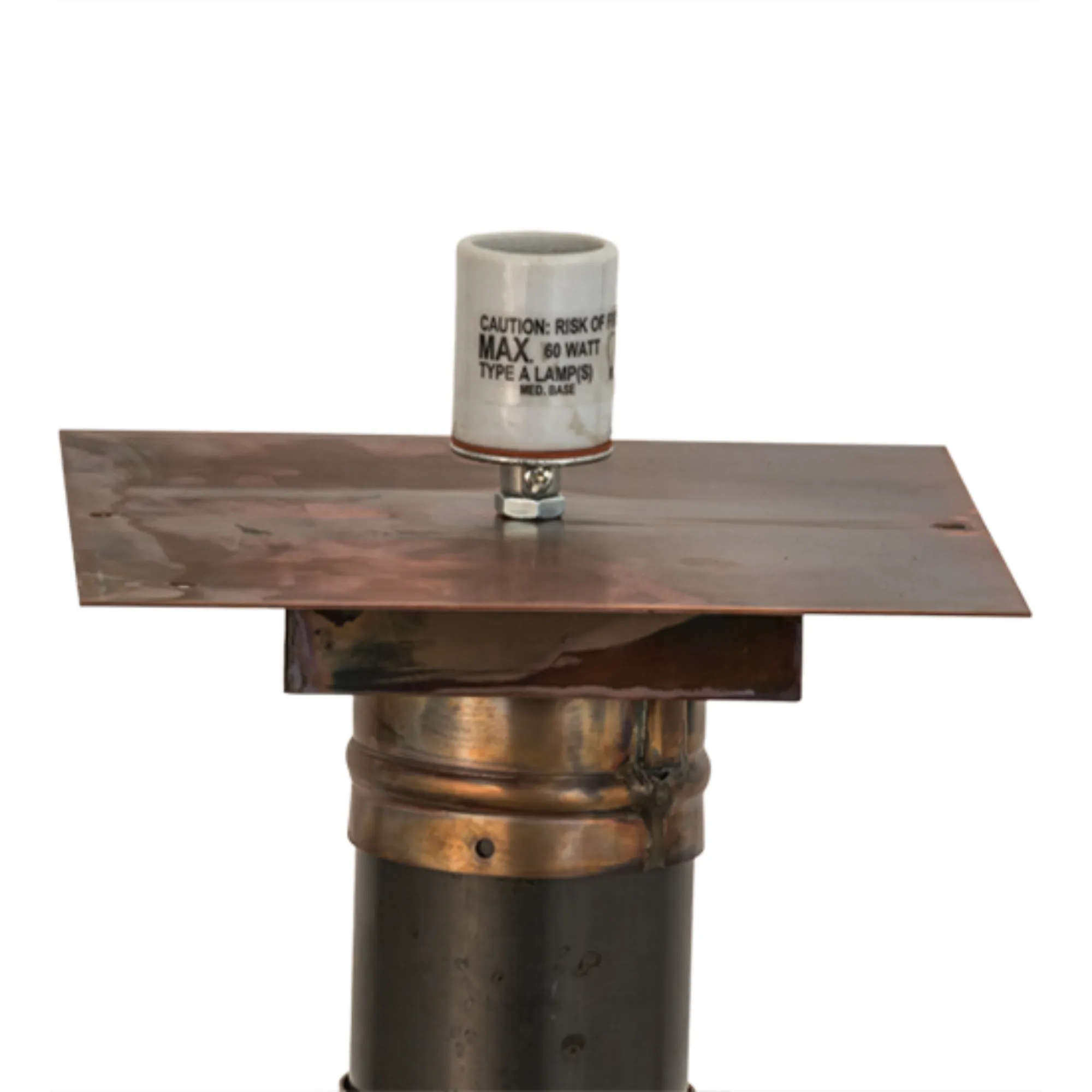 12"Sq Stillwater Cross Mission Post Mount – Vintage Copper – Wet-Rated – Meyda Lighting