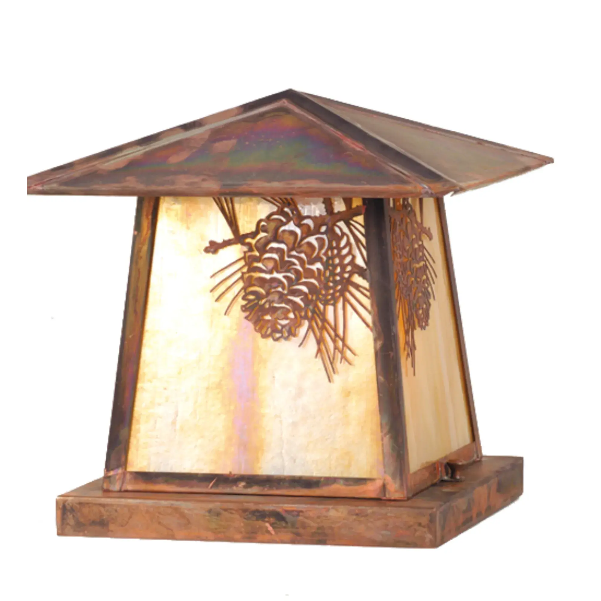 12" Square Stillwater Winter Pine Pier Mount – Vintage Copper – Wet-Rated – Meyda Lighting Meyda Lighting