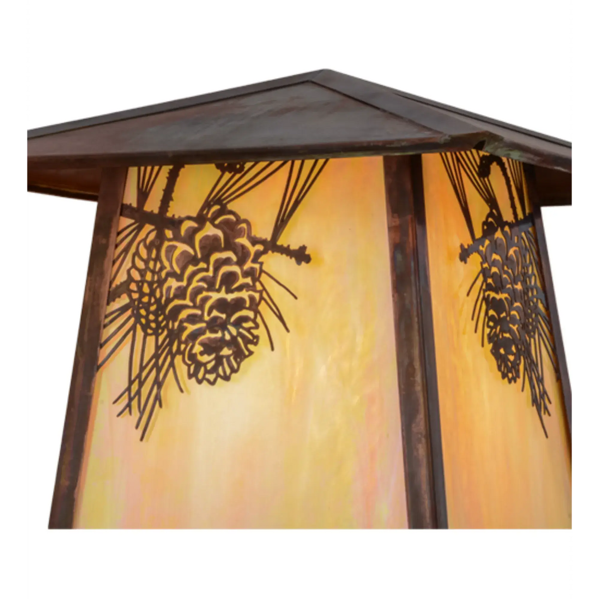 11.5"Sq Stillwater Winter Pine Post Mount – Vintage Copper – Wet-Rated – Meyda Lighting Meyda Lighting