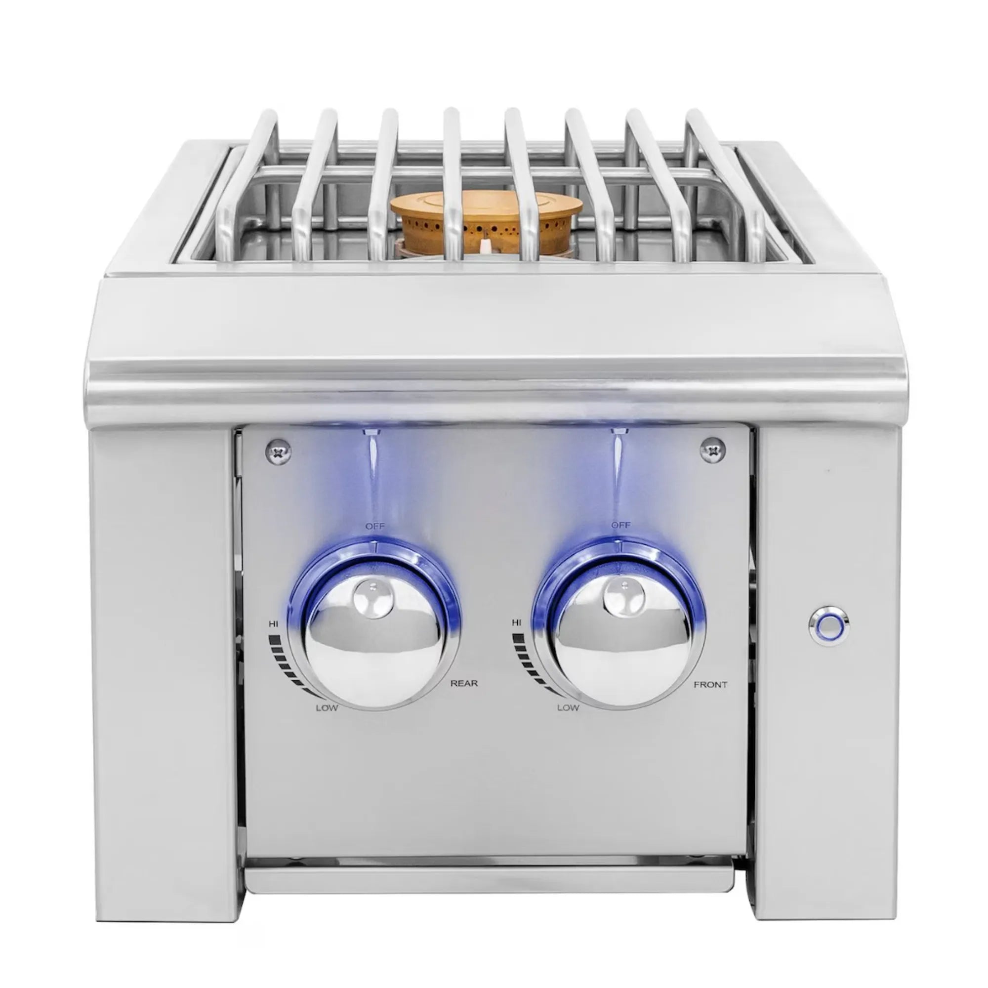 American Made Grills Alturi Double Side Burner (ALTSB2) — 35,000 BTU, Solid Brass Burners, LED, Built-In American Made Grills