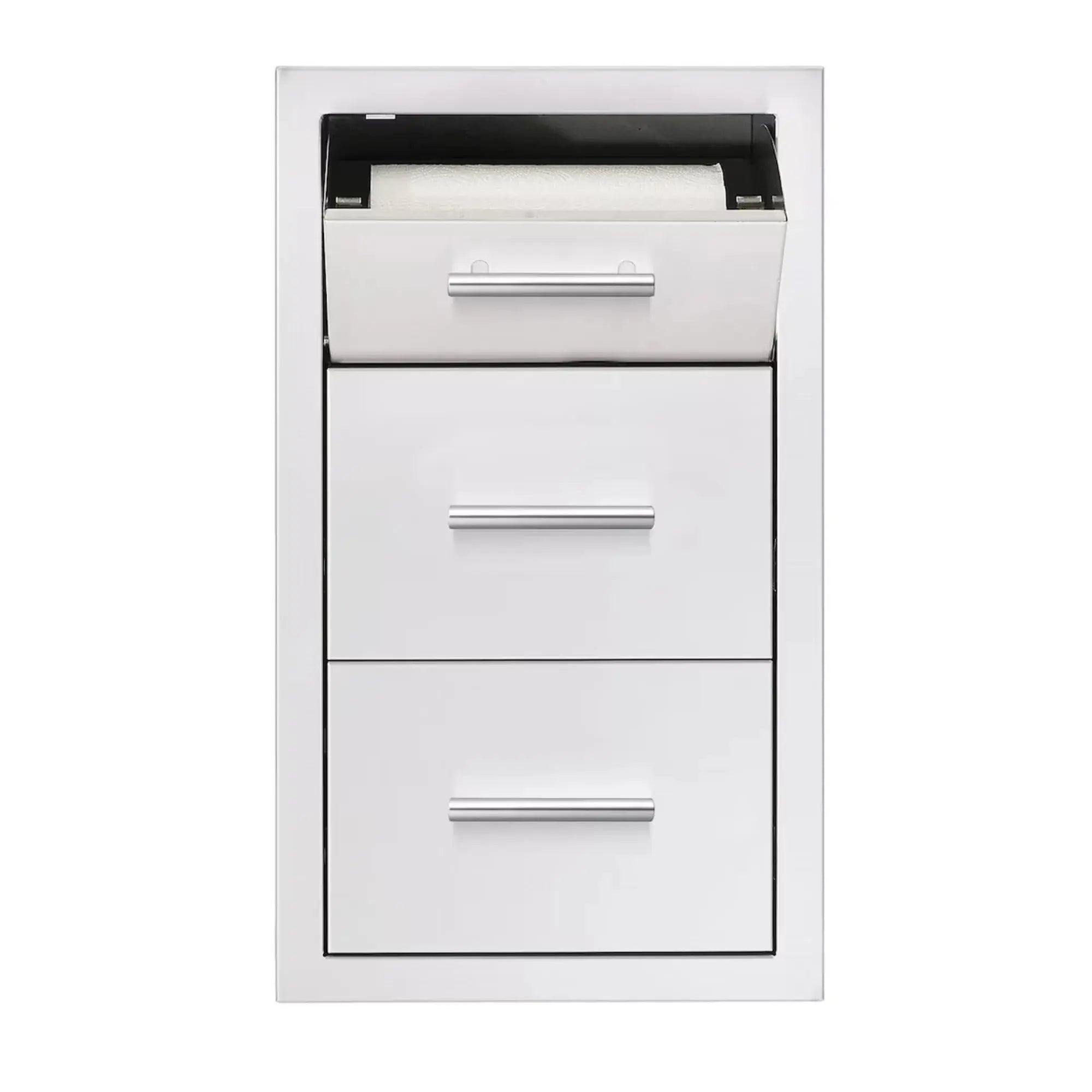 Summerset 17" 2-Drawer & Paper Towel Holder Combo — 304 SS, Soft-Close, Hidden Hinge | TDC-17 Summerset