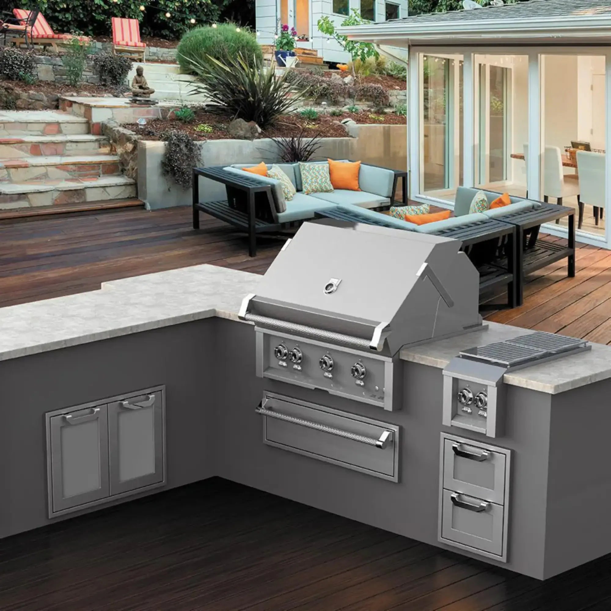 Hestan 36-Inch Built-In Gas Grill with Trellis Burners & Rotisserie – GABR36 Hestan