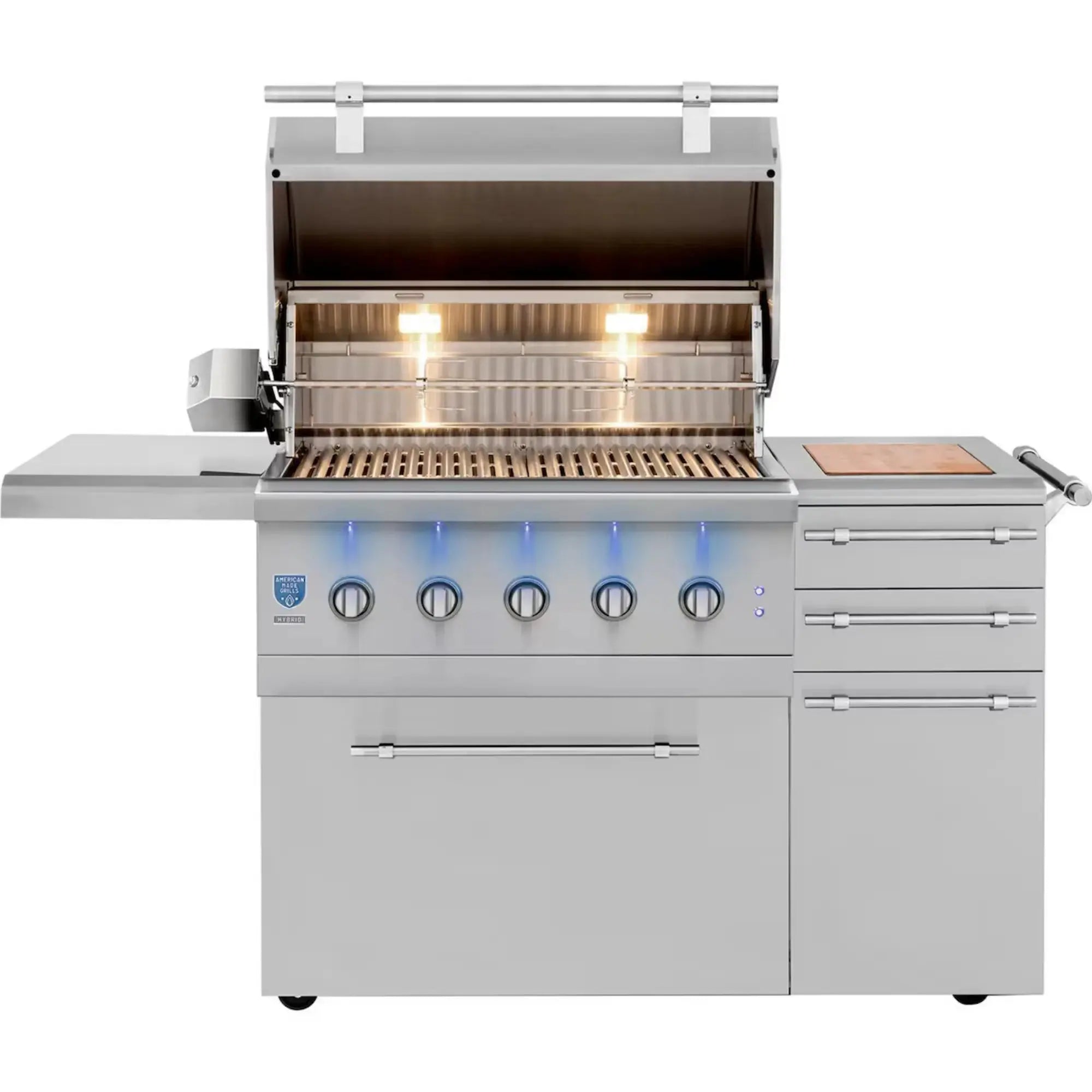 American Made Grills Encore 36-Inch Freestanding Hybrid Grill — 110,000 BTU | Gas, Charcoal & Wood | Made in USA American Made Grills