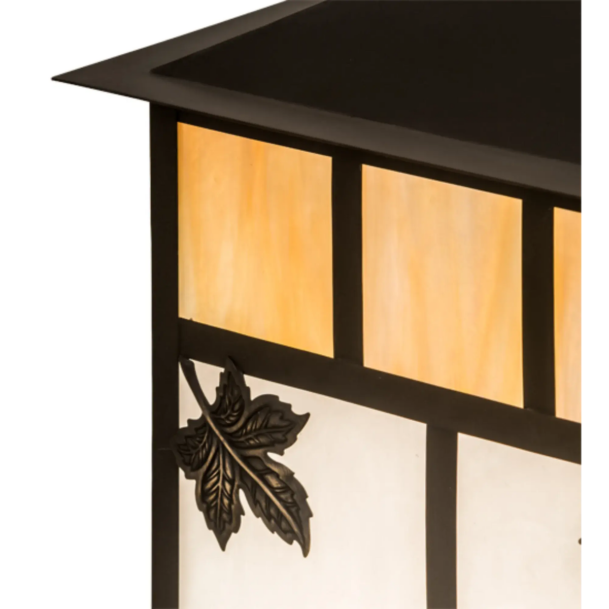 12" Square Seneca Maple Leaf Pier Mount – Craftsman Brown – Wet-Rated – Meyda Lighting Meyda Lighting