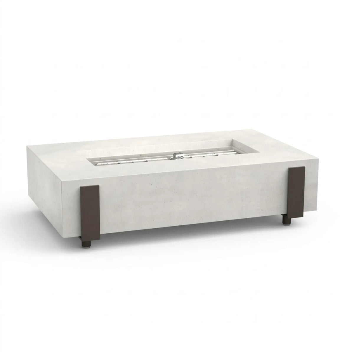 American Fyre Designs Iron Saddle 60" Rectangular GFRC Gas Fire Pit Table American Fyre Designs