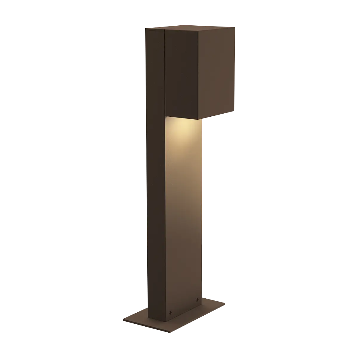 Box LED Luminaries - Bollard - Textured Bronze - 16" H 3.5" W - Sonneman