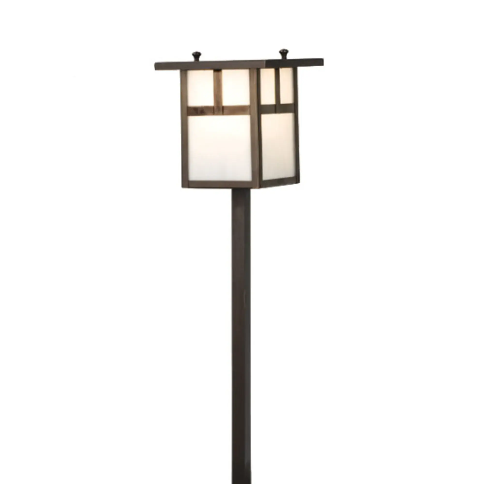 21" High Hyde Park T Mission Post Landscape Fixture – Craftsman Brown – Wet-Rated – Meyda Lighting Meyda Lighting