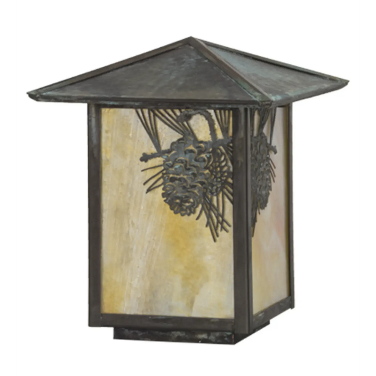 7"Sq Winter Pine Post Mount – Craftsman Verdigris – Wet-Rated – Meyda Lighting Meyda Lighting