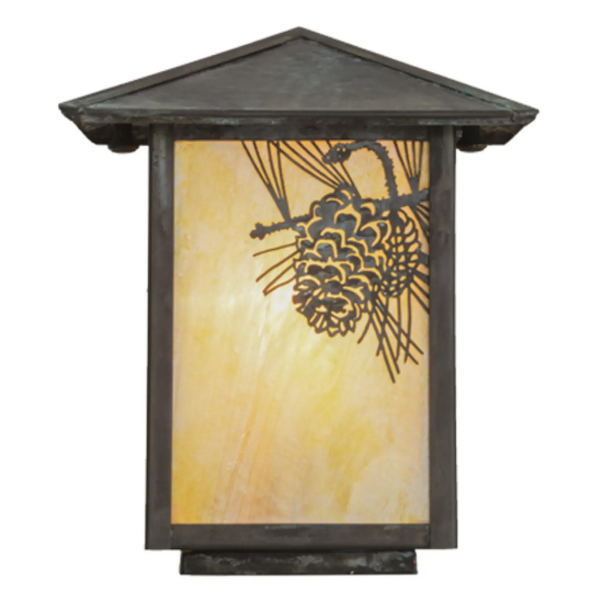 7"Sq Winter Pine Post Mount – Craftsman Verdigris – Wet-Rated – Meyda Lighting Meyda Lighting