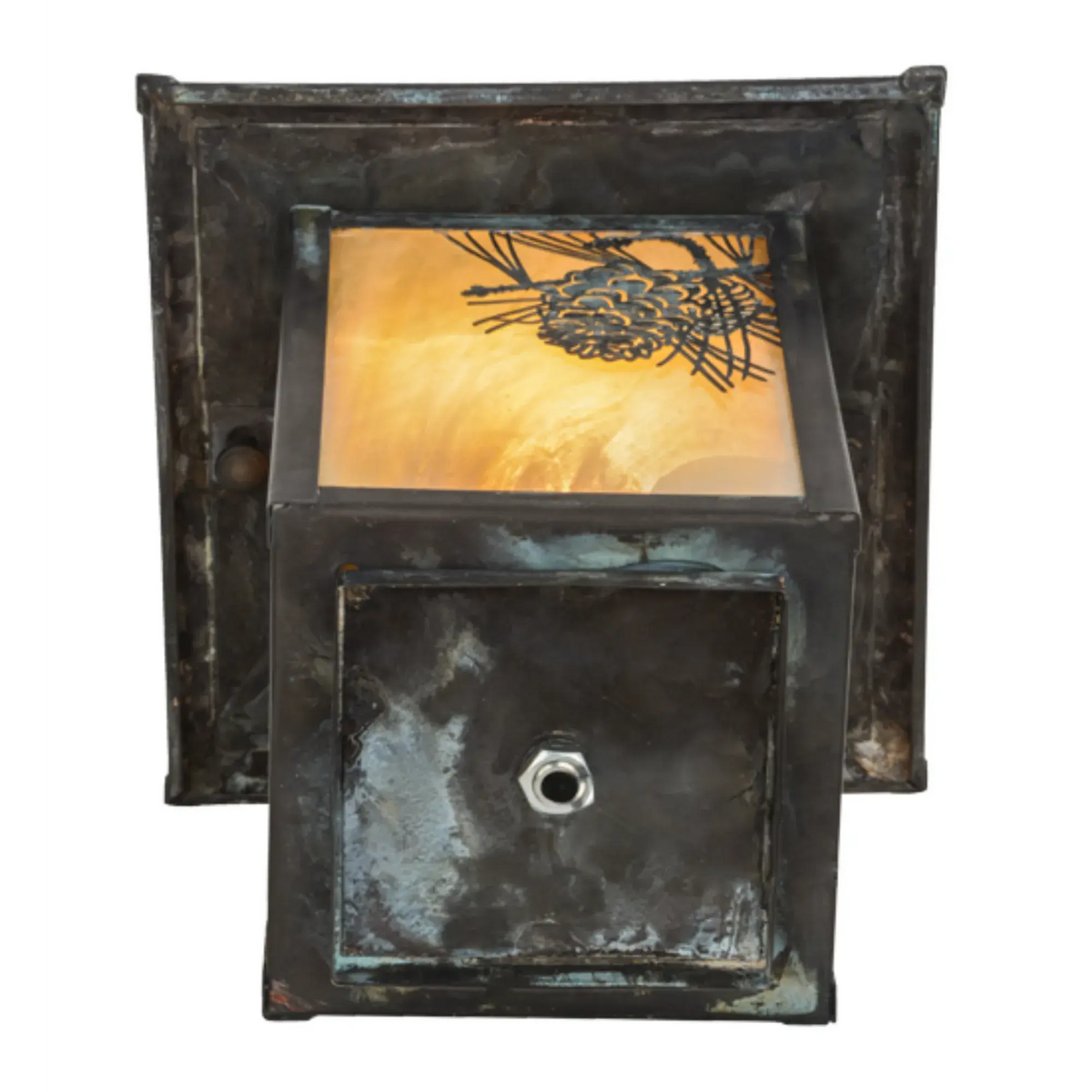 7"Sq Winter Pine Post Mount – Craftsman Verdigris – Wet-Rated – Meyda Lighting Meyda Lighting